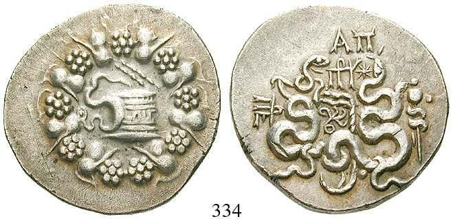 Prüfhieb, Gegenstempel, ss-vz 780,- 329 Tetradrachme 393-350 v.chr. 17,06 g. Kopf der Athena r.