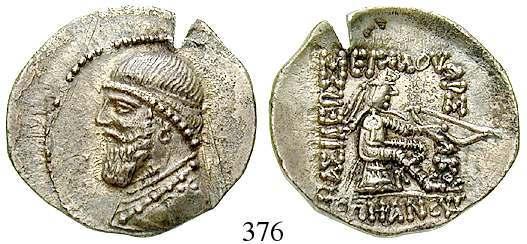 knapper dicker Schrötling, s 280,- 386 Drachme 57 v.chr. - 5 n.chr. 2,27 g. König zu Pferd r.