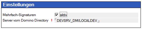 Abbildung 3 - Server des Domino Directory eintragen 4. Nun müssen Sie den Verteilungsagenten der ITWU Simple Signature Anwendung "UpdateSignatures" mit einer ID signieren.