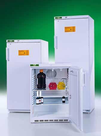 Temperieren Labor-Kühlschränke EX-Serie mit explosionsgeschütztem Innenraum Die Richtlinie "Sicheres Arbeiten in Laboratorien BG-I 850-0" besagt, dass Innenräume, in denen sich gefährliche,