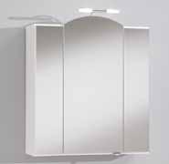 Spanplatte mit aufgeklebtem Spiegel Spanplatte in miniperl (h) 850 x (b) 668 x (t) 220 mm Gesamttiefe 260 mm EAN: 40 27275 01520 7 Spiegelschrank Brindisi Spiegelschrank