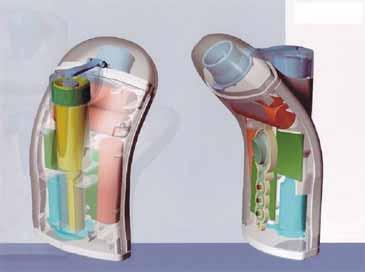 Einführung in die Technische Keramik Bild 14: Schematischer Aufbau eines piezokeramischen Ultraschall Tascheninhalators für die Medizintechnik.