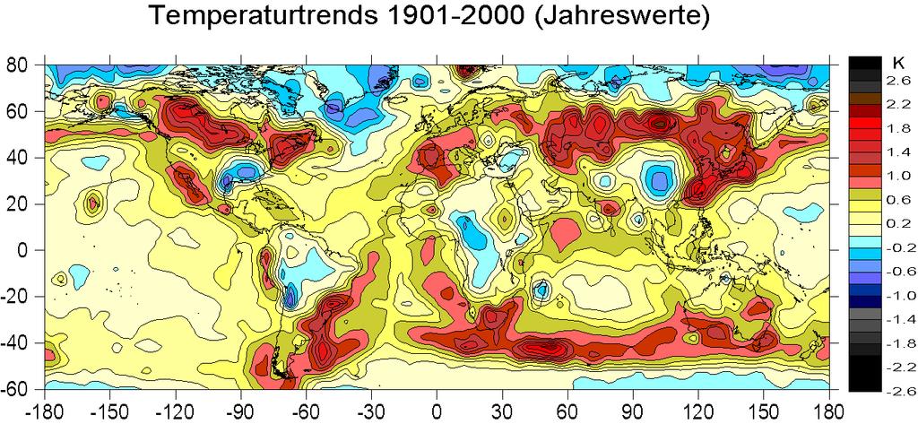 Regionale Aspekte des Klimawandels Temperaturtrends 1901-2000