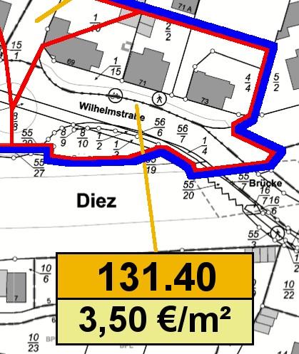 8.9 Ermittlung der zonalen Anfangs- und Endwerte der Zone 3.4 Die Zone 3.4 befindet sich im Bereich des Sanierungsgebietes Altstadt Diez, 3.
