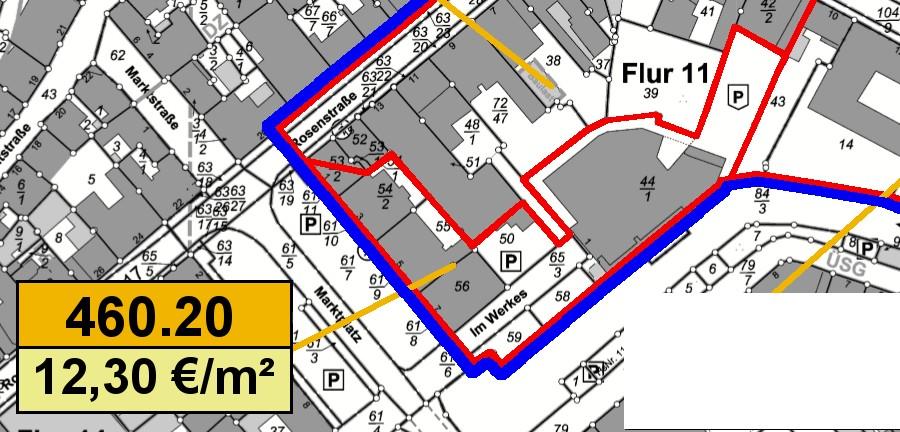 8. Ermittlung der zonalen Anfangs- und Endwerte der Zone 46.2 Die Zone 46.2 befindet sich im Stadtkern von Diez im Bereich des Sanierungsgebietes Altstadt Diez, 4.