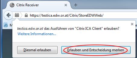 Rufen Sie nun das Lesezeichen Pfarrvernetzung auf. Über den Citrix-Zugang können Sie sich an der Pfarrvernetzung anmelden.