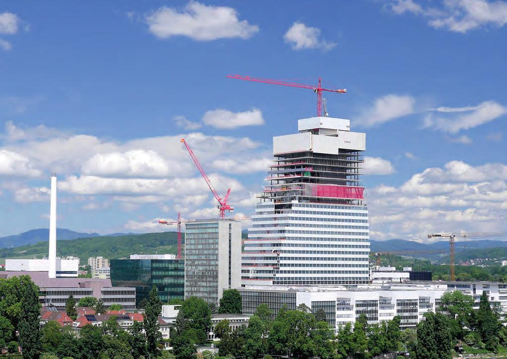Beim Bau des Roche Tower in Basel