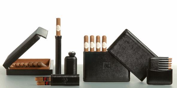 ) Reiseetui für 8 Stk. Cigarren im schwarzem ribbed -Leder 59,50 5)Art.Nr.