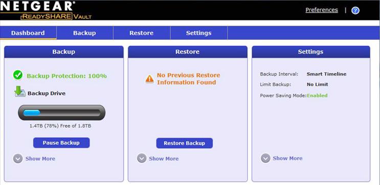 ReadySHARE Vault Backup-App Ihr Router verfügt über eine kostenlose Sicherungssoftware für alle Windows Computer in Ihrem Zuhause.