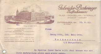 Fabriken in Wülfrath und Velbert. Schutzmarke, Medaillen, florale Elemente. kleine Abheftlochungen. Format: 22,5x29.
