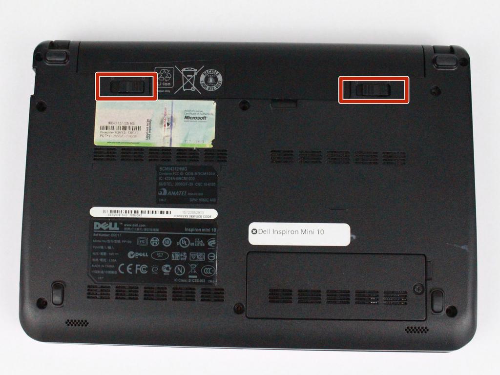 Dell Inspiron Mini 10 Display Panel Ersatz Schritt 1 Batterie Um eine Verletzung und der