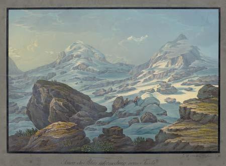 3605 BLEULER, JOHANN LUDWIG (Feuerthalen 1792-1850 Schloss Laufen) Source du Rhin intermediaire nome Froda. Aus der Rheinreise zwischen 1825-1850.