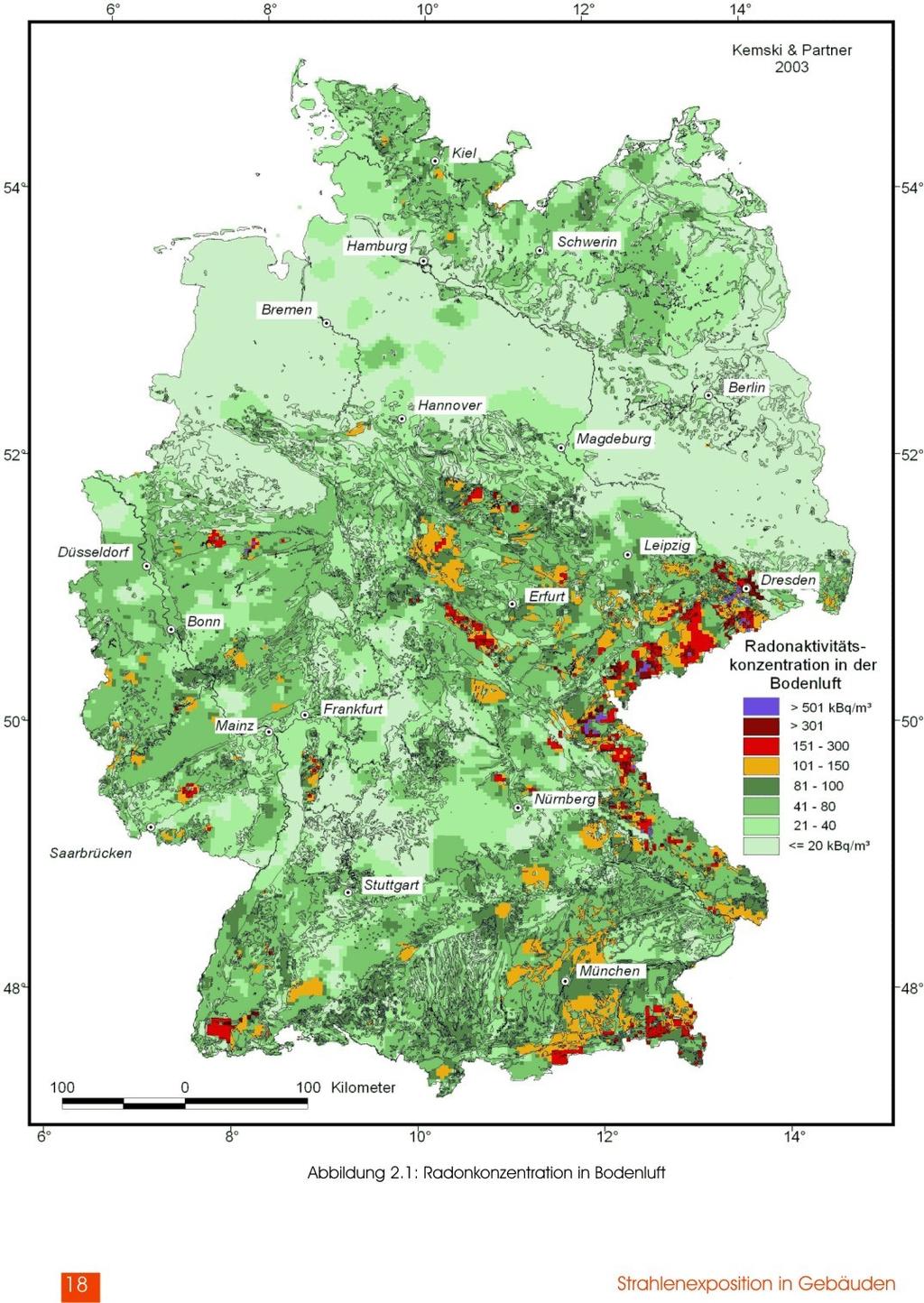 Radon Die Erdkruste enthält die natürlichen Radionuklide Uran-238, Uran-235, Thorium-232 und Kalium-40.