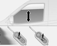 Elektrische Fensterbetätigung initialisieren Wenn die Fenster nicht automatisch geschlossen werden können (z. B. nach Abklemmen der Fahrzeugbatterie), die Fensterelektronik wie folgt aktivieren: 1.