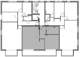 Berechnung der Wohnfläche vom 25.11.2003, wobei jedoch nicht die lichten Maße zwischen den Bauteilen, sondern ca.