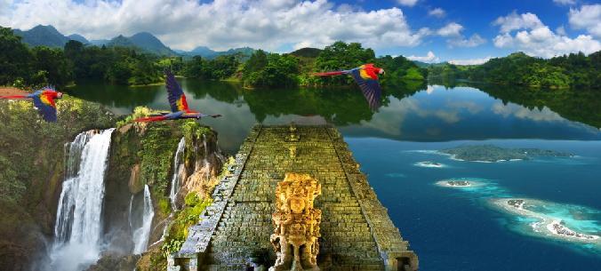 Mystische Maya-Tempel und Stelen, geschichtsträchtige, koloniale Bauwerke, Kaffee, Kakao, Bananen und andere