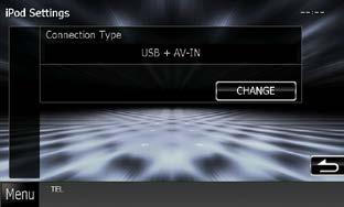 Funktionen für CD/Audio und AV-Dateien/iPod/App ipod/iphone- Verbindungseinstellungen 1 Drücken Sie im Bildschirm "ipod Settings" (ipod-einstellungen) auf [ipod Connection Setup / ipod-