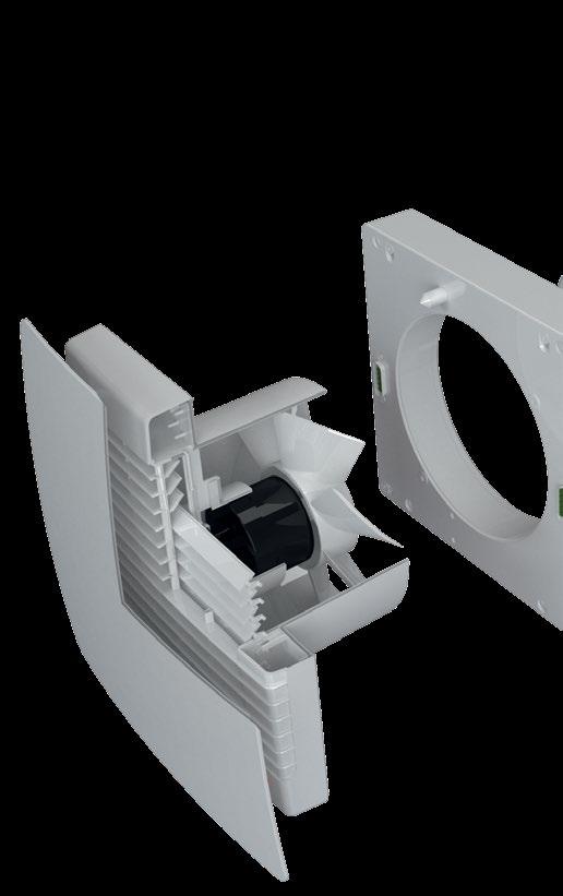 EINZELRAUM LÜFTUNGSANLAGEN TwinFresh Aufbau Ventilatoreinheit Die Lüftungsanlagen sind mit automatischen Verschlussklappen ausgestattet.