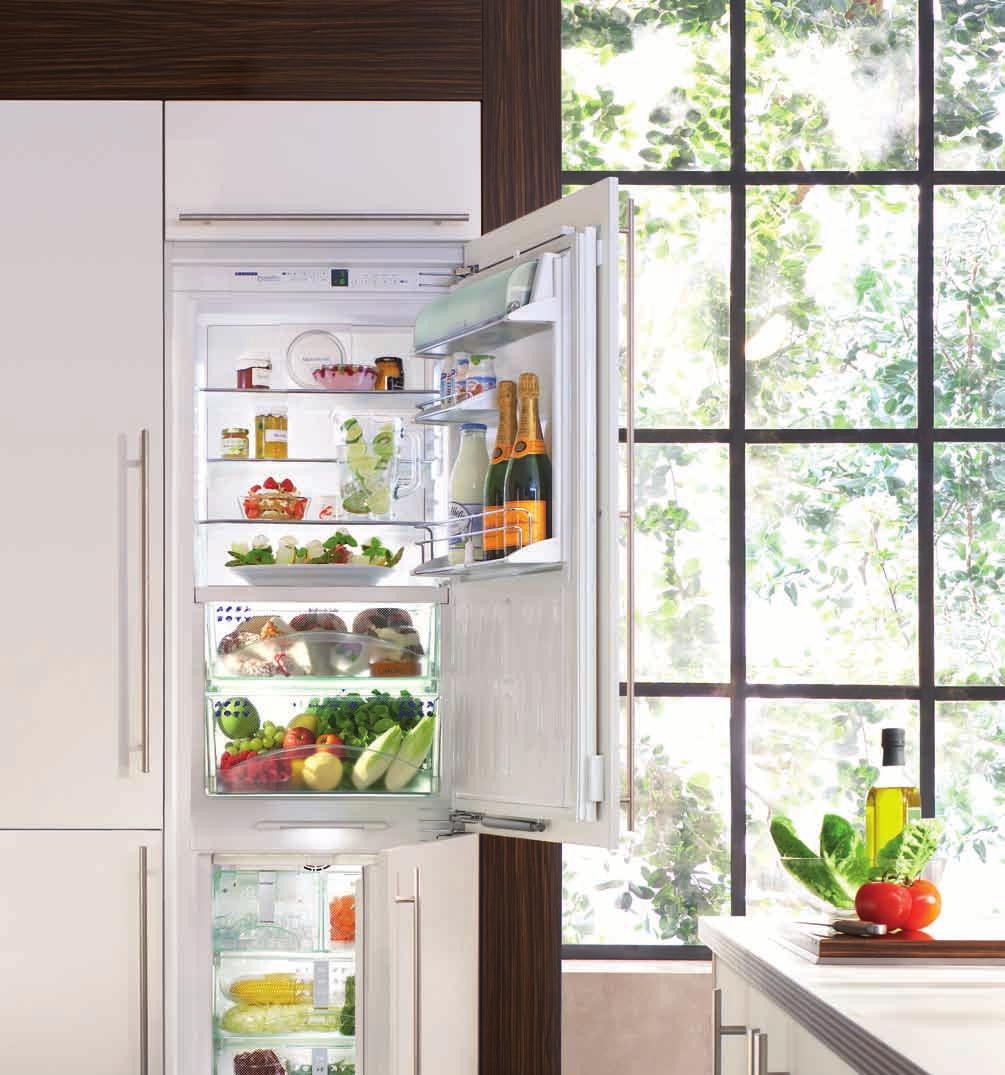 Einbau-Kühl-Gefrier- Kobinationen und Einbau- Kühlschränke it BioFresh F ür die oderne Fitness-Küche bietet Liebherr ein ufangreiches Progra an integrierbaren BioFresh-Geräten.
