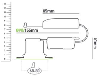 LED-Downlights / 230V Der H4 Pro 700 ist schwenkbar und hat wie die H2-Serie einen IP Schutzgrad von 65, einen Feuerwiderstand von T90 und natürlich die praktische Anschlussbox.