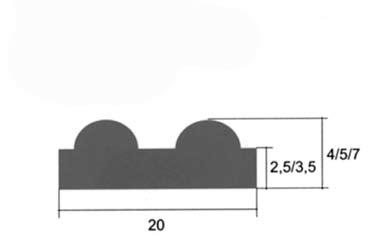 Einheit/Karton 4 x 10 m, Rollen Fix O Flex Kleb- und Dichtmasse zur Befestigung Rechteckhöckerprofil Hydrotite Wasserquellfähiges Gummi auf Polychloropren-Basis zur Abdichtung von