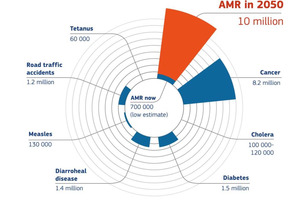 Deaths attributable to AMR every