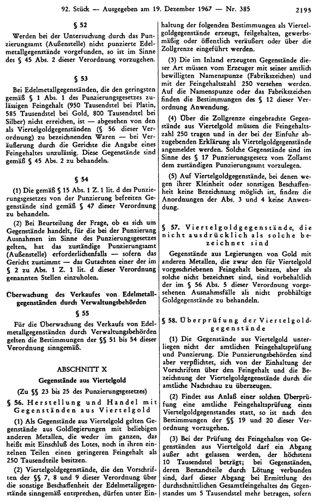 92. Stück Ausgegeben am 19. Dezember 1967 Nr.