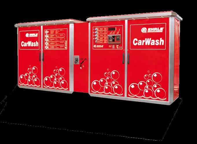CarWash Outdoor / AquaClean SB-Waschanlage mit MicroPulverdosierung und Revers-Osmose für 2 bis 3 Waschplätze. Die gesamten technischen Anlagen befinden sich zwischen den Waschplätzen.