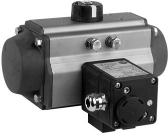 Montage an Schwenkantriebe mit NAMUR-Lochbild gemäß VDI/VDE 3845 Geräte mit NAMUR-Lochbild können an Schwenkantriebe montiert werden (Abb. 6).
