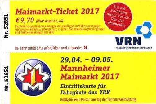 Muster Maimarkt-Ticket Verbundgeschäftsstelle 7.
