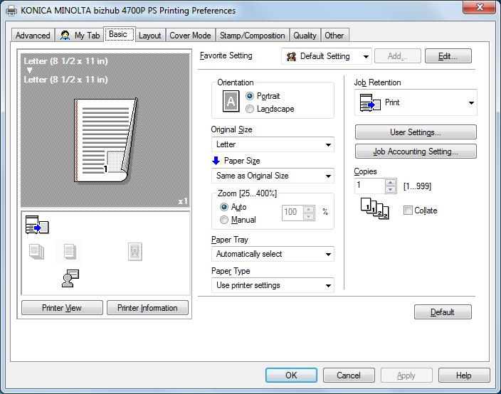 2 Drucken Drucken eines Dokuments 1. Legen Sie im Menü "Papier" auf dem Druckerbedienfeld die Papiersorte und das Papierformat entsprechend dem eingelegten Papier fest. 2.