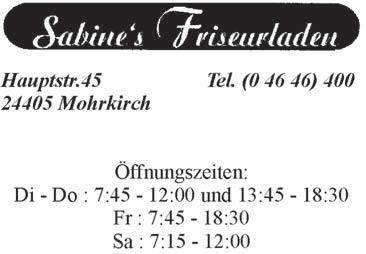 43 24405 Mohrkirch Tel (0 46 46) 400