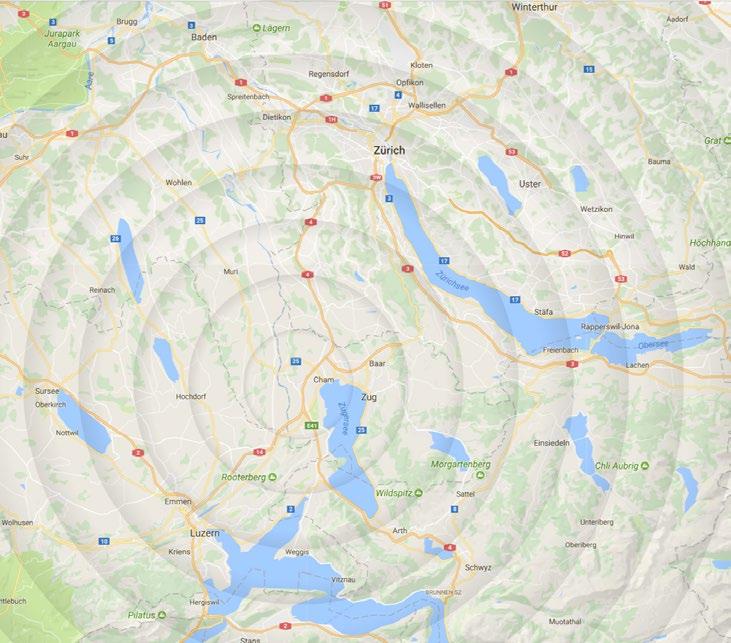 Makrolage Der Standort in der Zentralschweiz Quelle: google Maps 5 km Adresse Gartenstrasse 14, 6331 Hünenberg Flughafen Zürich-Kloten, 48 km, ca. 35 Min.