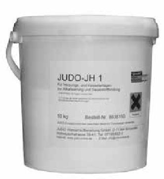 JUDO Chemikalien Kesselwasser-Konditionierung JUDO JH 1 Dosierwirkstoff Kombination aus Alkaliphosphaten und einem nicht dampfflüchtigen Sauerstoffbindemittel.