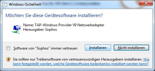 Einrichtung Sophos SSL VPN Client