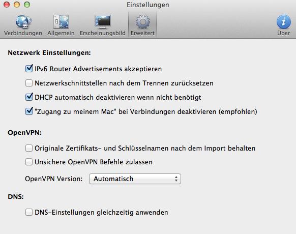 4. Unter Downloads Viscosity for Mac runterladen und installieren.