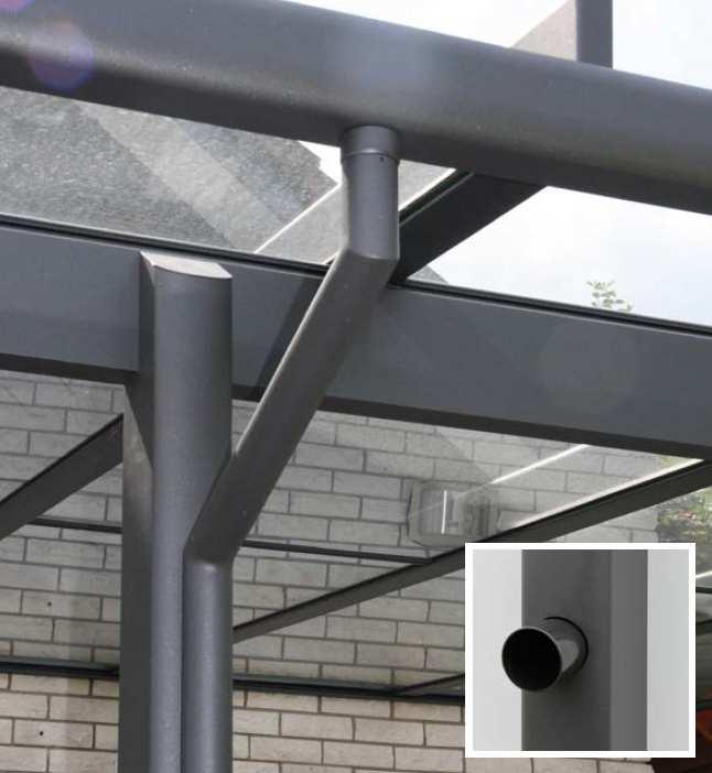 Für die unterschiedlichsten Dachüberstände beim TerraMaxPlus-System werden individuell geschweisste und beschichtete Aluminiumrohre