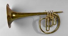 293 Echo-Flügelhorn 20 um 1920, gemarkt Stanislav Brazda (Pilsen), Messing mit Nickelmontierung, partiell
