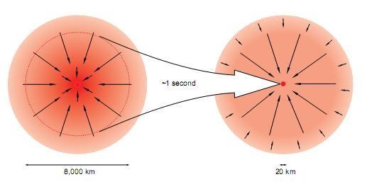 14/22 Neutrinos aus Sonne und Supernovae schon während den letzten Brennphasen führen steigende Temperaturen im Kern zu Photodesintegration, bei der schwerere Kerne gespalten werden, was dem Kern