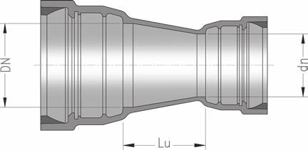 längskraftschlüssige Steckmuffenverbindung BLS /VRS -T gemäß B 2597 Nennweite Maße in mm Masse in kg für zul.