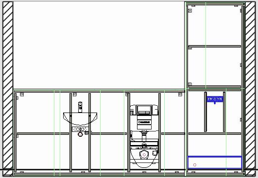 Planungsbeispiele Detailplanung 3D Geberit ProPlanner 2017 Installationswand mit der Schnelleingabe erstellen 7 Geben Sie 45 cm als Abstand ein.