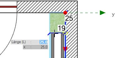 Planungsbeispiele Detailplanung 3D Komplexen Raum planen Geberit ProPlanner 2017 4.2.5.2.4 Schachtaufsatz einfügen 1 Markieren Sie im Bereich Installationswände den Schachtaufsatz.