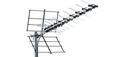 Antennen terrestrisch Antennes terrestres E10-K21-60 LTE UHF-Antenne mit 10 Elementen Antenne UHF avec 10 eléments Bereich: Kanal 21-60 Mastschelle bis 60 mm Ø Gewinn: 12,5 db F-Anschluss / 75 Ohm