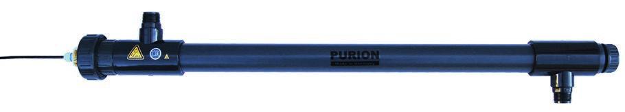 PURION 2500 36 W PVC-U Diese UV Anlage PURION 2500 36 W ist in PVC-U ausgeführt. Sie findet Anwendung bei der Entkeimung im maritimen Umfeld für Durchflussleistungen bis 2.