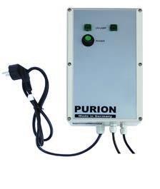 PURION 1000 DUAL PVC-U Die Anlage PURION 1000 DUAL PVC-U findet Anwendung bei der Entkeimung von Salzwasser oder aggressiven Medien für Durchflussleistungen bis 2 m 3 /h und einer Transmission (oder