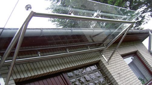 Optionen zum Glasvordach Bajo Regenrinne Regenrinne aus Edelstahl
