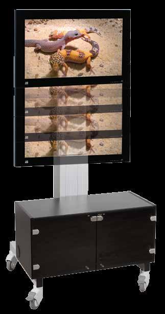 TV-Wagen für (interaktive) Displays Elektrisch höhenverstellbare ScreenCart Serie für TV-eräte