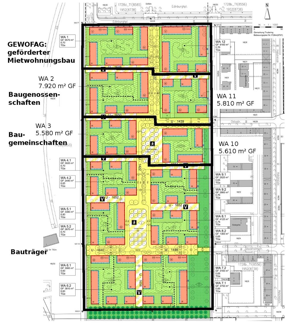 Seite 2 2. Lage Der Bebauungsplan für den 4. Bauabschnitt Wohnen in der Messestadt Riem (Bebauungsplan mit Grünordnung Nr. 1728 m) ist am 10.02.2011 in Kraft getreten.