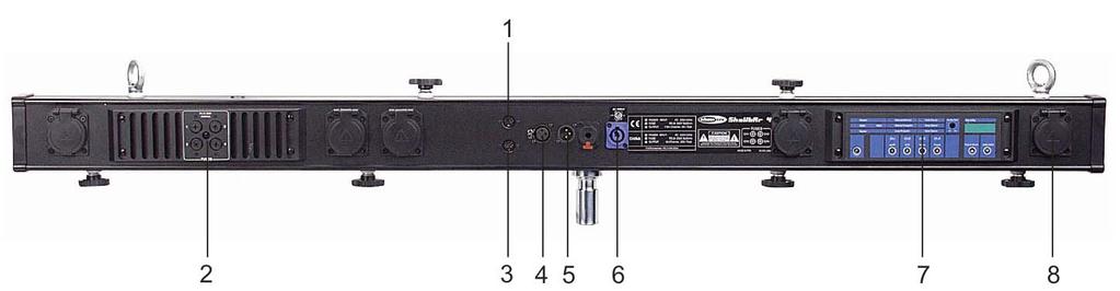 GERÄTEBESCHREIBUNG Features Der Slidebar 4 ist ein 4 Bar mit eingebautem DMX von Showtec.