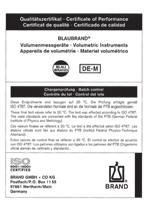 Chargen-, Einzel-, USP-Zertifikate für BLAUBRAND Volumenmessgeräte Chargenzertifikat Wir liefern wiederverwendbare BLAUBRAND